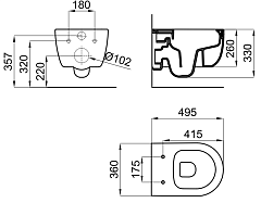Чаша унитаза подвесного Noken Acro Compact N390000064