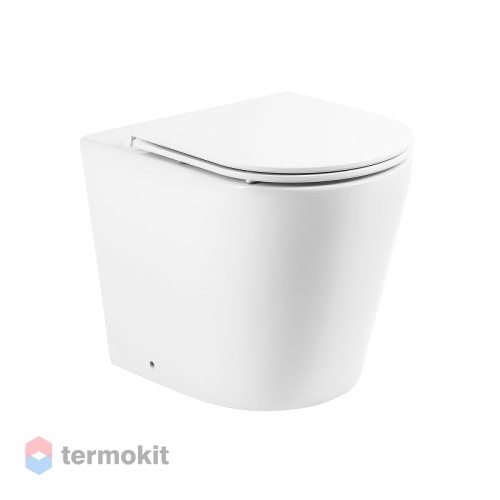 Унитаз приставной BelBagno FLAY-R безободковый с сиденьем микролифт BB1003CBR+BB2031SC