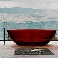 Прозрачная ванна ABBER Kristall 1800x850 красный AT9702Rubin