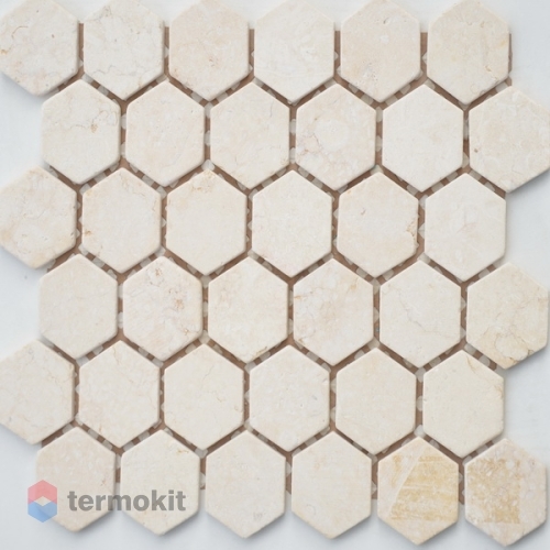 Мозаика Caramelle Mosaic Pietrine Hexagonal Botticino Mat Hex (1,8x3) 29,5x30,5