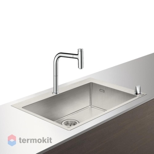 Мойка для кухни Hansgrohe C71 со смесителем под сталь 43202800