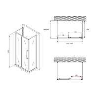 Душевой уголок ABBER Schwarzer Diamant 1950x1600x600 черный матовый AG30160BH-S60B-S60B