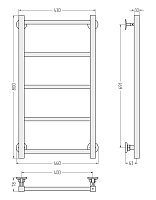 Водяной полотенцесушитель Стилье Версия-КН 800x400 (5) П 20x20 белый арт. 12640-8040