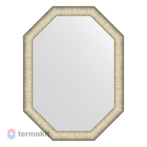 Зеркало в багетной раме EVOFORM OCTAGON 60 брашированное серебро BY 7426