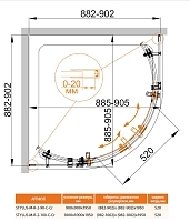 Душевой уголок Cezares Stylus 1950x900x900 хром STYLUS-O-M-R-2-90-C-Cr