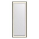 Зеркало с фацетом в багетной раме EVOFORM EXCLUSIVE FLOOR 79 белая кожа с хромом BY 6191
