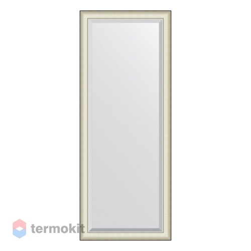 Зеркало с фацетом в багетной раме EVOFORM EXCLUSIVE FLOOR 79 белая кожа с хромом BY 6191