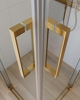 Душевой уголок Cezares Slider 1950x1000x800 брашированное золото SLIDER-AH-2-80/90-100/110-C-BORO