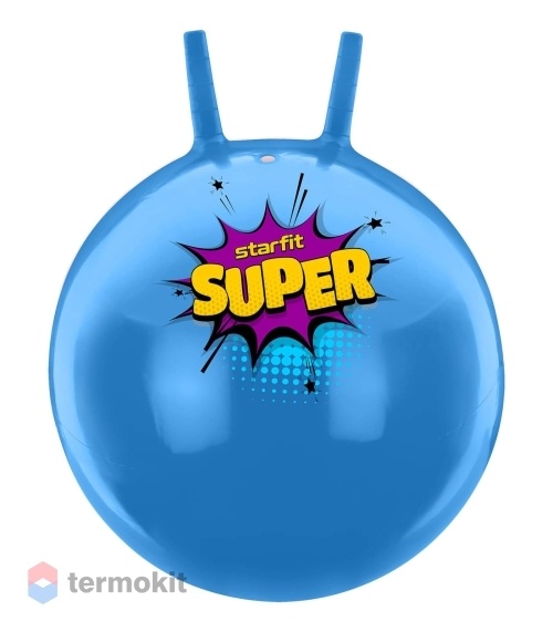 Мяч-попрыгун Starfit SUPER GB-0401 45 см, 500 гр, с рожками, голубой (антивзрыв)