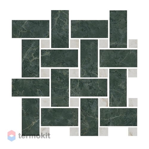 Керамогранит Kerama Marazzi Серенада T038/SG6542 декор мозаичный зеленый лаппатированный 32x32