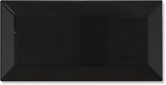 Керамическая плитка Tau Ceramica Biselado Classic Black brillo настенная 7,5х15