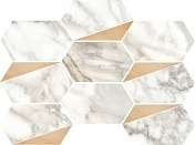 Керамогранит Vallelunga Luce Grey Esagona Decoro Rame Satin Finish мозаика 26х35