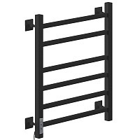 Полотенцесушитель Электрический Ника STEP-2 600х500 RAL9005 черный матовый арт. STEP-2 60/50 черн мат лев