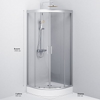 Душевой уголок AM.PM Gem 1900x800x800 матовое серебро W90G-401-080WT