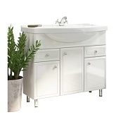 Тумба с раковиной Comforty Сочи-100 напольная белый глянец 00004134582