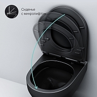 Унитаз подвесной AM.PM Spirit 2.0 с сиденьем микролифт черный матовый C701700MBSC