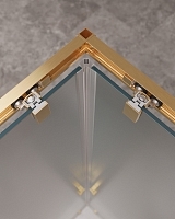 Душевой уголок Cezares Molveno 1950x1100x900 (рифленое стекло) брашированное золото MOLVENO-AH-21-90+20-P-BORO