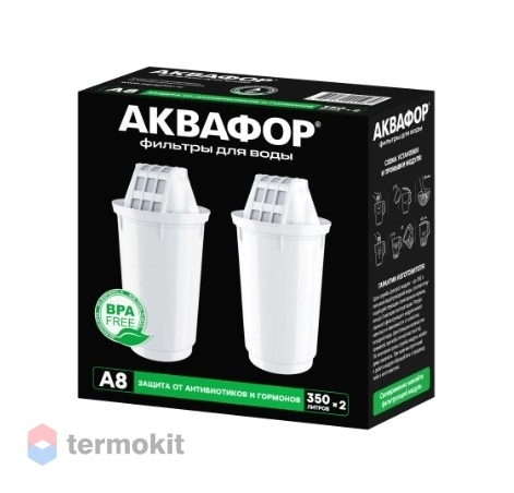 Комплект сменных модулей Аквафор А-8 обогащенный калием для удаления железа (комплект 2 шт.)