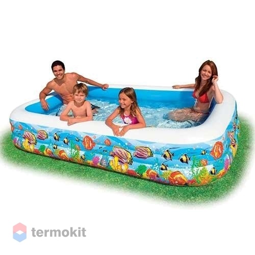Бассейн надувной прямоугольный Intex "Морской", 305х183х56 см, 58485NP