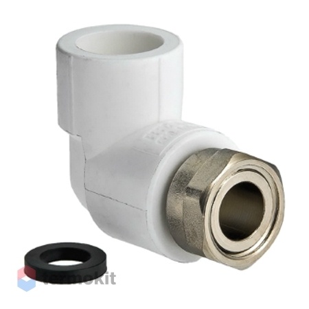 Valtec Фитинг полипропиленовый угольник с накидной гайкой 25 х 3/4"