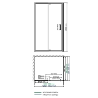 Душевой уголок WasserKRAFT Berkel 2000x1300x1000 хром 48P34