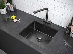 Мойка для кухни Paulmark Lassan вороненая сталь PM304444-GM