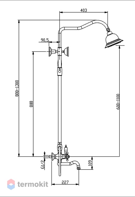 Душевая система Timo Nelson бронза SX-1291/02 antique