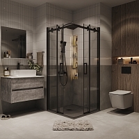 Душевой уголок Grossman Classic 1950x900x900 черный матовый 300.K33.04.9090.21.00