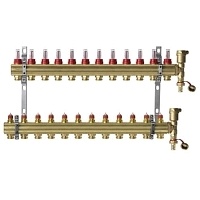 Комплект коллекторов Danfoss FHF-12F set из латуни, 12 контуров