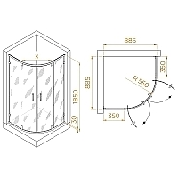 Душевой уголок RGW Classic CL-55B 90x90x185 черный матовый 72095599-14