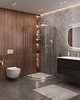 Душевой уголок Cezares Molveno 1950x1000x1000 брашированное золото MOLVENO-R-2-100-C-BORO-IV