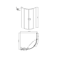 Душевой уголок Ambassador Queen Black 2000x900x900 черный 11011201Black