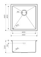 Мойка для кухни Omoikiri Taki 44-U/IF-GM 4973521