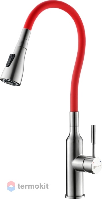 Смеситель для кухни Lemark Expert с гибким изливом красный LM5082S-Red