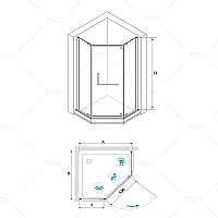 Душевой уголок RGW Hotel HO-081 1000x1000x1950 сатин 350608100-21