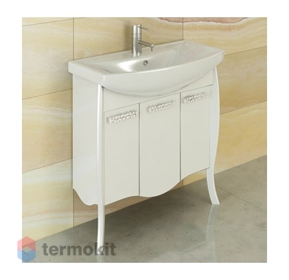 Тумба с раковиной Comforty Венеция-80 напольная белый глянец 00003130163