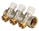 Stout Распределительный проходной коллектор ВР-НР 1" c 3 отводами 3/4"ЕК