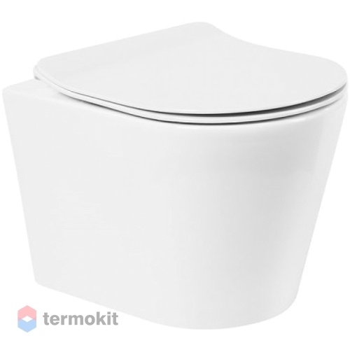 Унитаз подвесной BelBagno FLAY-R с сиденьем микролифт BB053CHR+BB2111SC