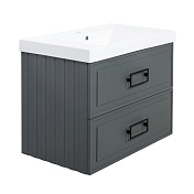 Тумба под раковину LA FENICE Cubo 77 подвесная серо-зеленый FNC-01-CUB-G-80-2