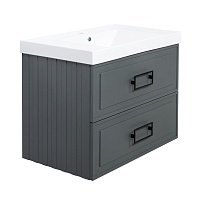 Тумба под раковину LA FENICE Cubo 77 подвесная серо-зеленый FNC-01-CUB-G-80-2