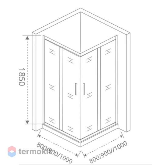 Душевой уголок Good Door Infinity 1850х900х900 Хром (матовое стекло) ИН00018