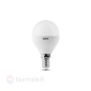 Лампа Gauss LED Elementary G45 E27 6W 3000K, 5 шт.