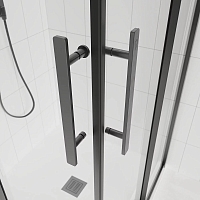 Душевой уголок Veconi Evo 300 GR 1950x1200x800 (тонированное матовое стекло) графит брашированный E3-GR-12080-12-C9