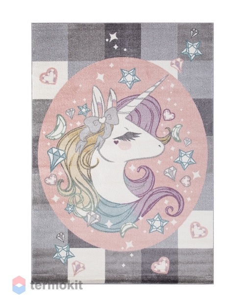Ковёр Merinos Sofit 120x180 прямоугольный серый/светло-розовый 2394