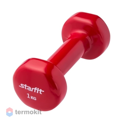 Гантель виниловая Starfit DB-101 1 кг, красная 1 шт