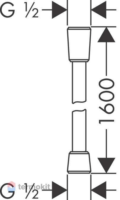 Шланг с металлическим эффектом Hansgrohe 1,60 м шлиф. никель 28626820