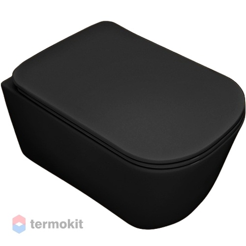 Унитаз подвесной KERASAN Tribeca с сиденьем черный матовый 511431+519131
