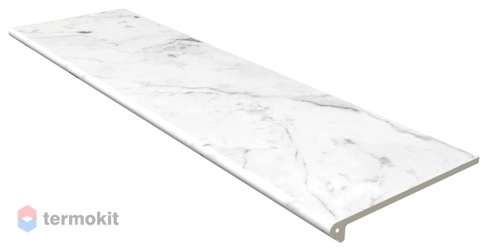 Ступень Gres de Aragon Marble Anti-Slip Rect. Carrara Blanco фронтальная 31,5x119,7