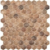 Мозаика Стеклянная Vidrepur Hex Woods № 4700D (на сетке) 31,7x30,7