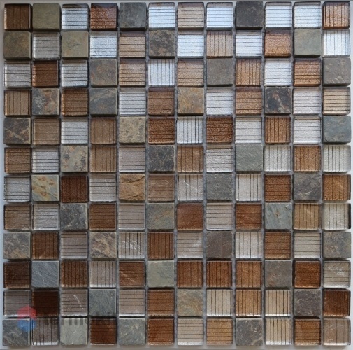 Мозаика Caramelle Mosaic Naturelle Alcantara ruggine (2,3x2,3) 29,8x29,8